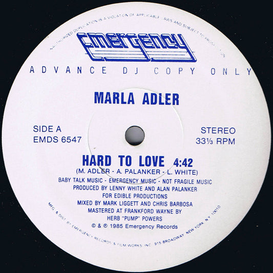 Marla Adler : Hard To Love (12", Promo)