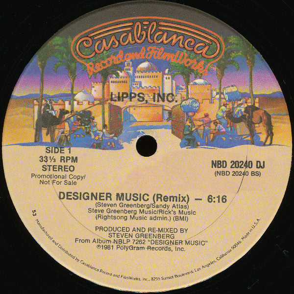 Lipps, Inc. : Designer Music (Exclusive Remix) (12", Ltd, Promo, 53 )
