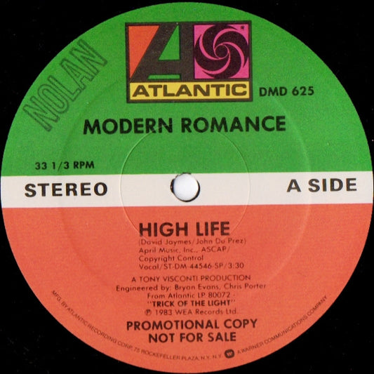 Modern Romance : High Life (12", Promo)