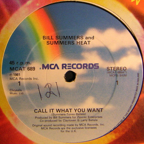 Bill Summers And Summers Heat* : Call It What You Want / Jammin (12", Single)