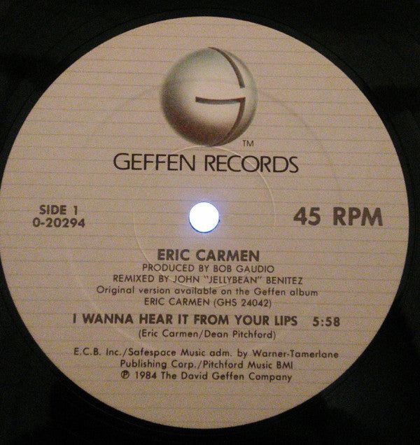 Eric Carmen : I Wanna Hear It From Your Lips (12", Maxi)