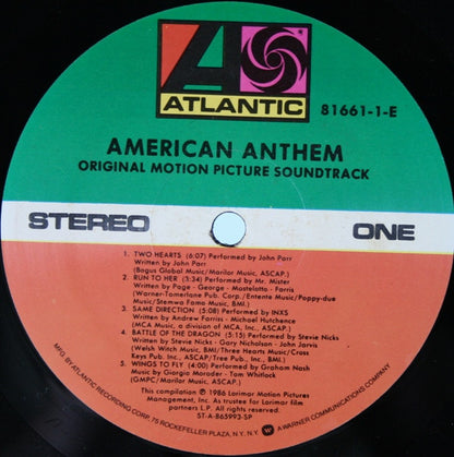 Various : American Anthem (Original Motion Picture Soundtrack) (LP, Album)