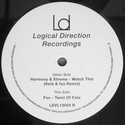 Harmony & Xtreme / Fox* : Watch This (Verb & Fox Remix) / Twist Of Fate (12")
