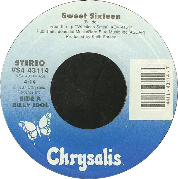 Billy Idol : Sweet Sixteen (7", Single)