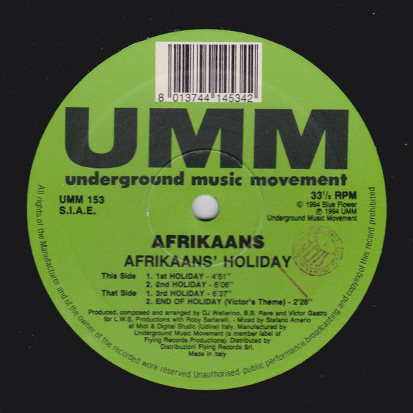 Afrikaans : Afrikaans'  Holiday (12")