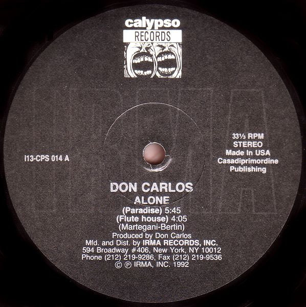 Don Carlos : Alone (12")