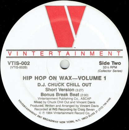 D.J. Chuck Chill Out* : Hip Hop On Wax-Volume 1 (12")