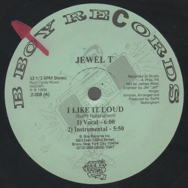Jewel T* : I Like It Loud / Rock Nice (12")