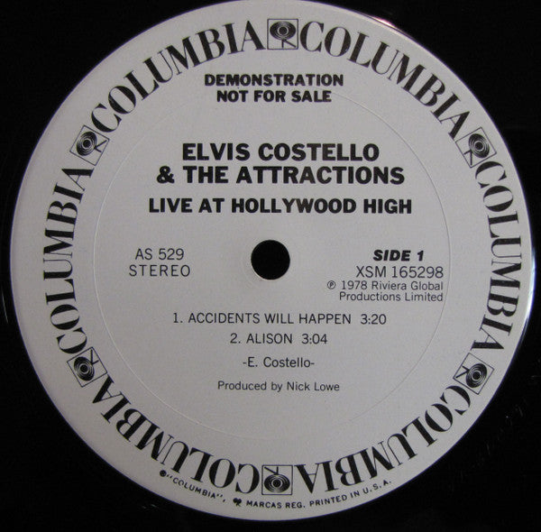 Elvis Costello & The Attractions : Live At Hollywood High (12", Promo)