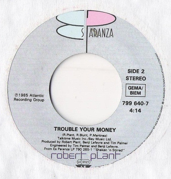 Robert Plant : Pink And Black (7", Single)