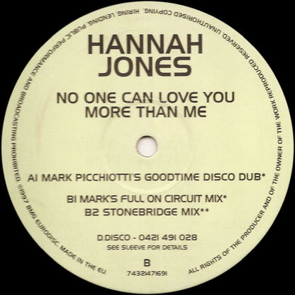 Hannah Jones : No One Can Love You More Than Me (12")