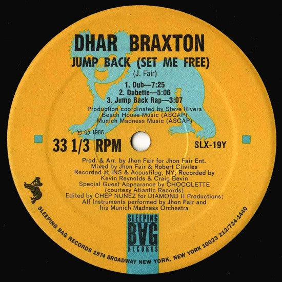 Dhar Braxton : Jump Back (Set Me Free) (12")