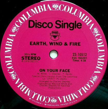 Earth, Wind & Fire : Saturday Nite / On Your Face (12", Single)