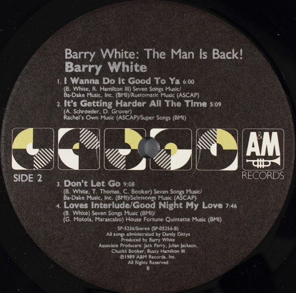 Barry White : The Man Is Back! (LP, Album)