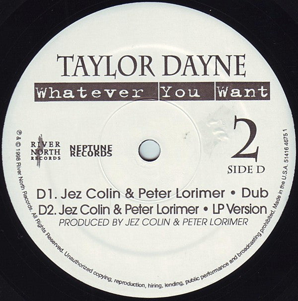 Taylor Dayne : Whatever You Want (2x12", Promo)