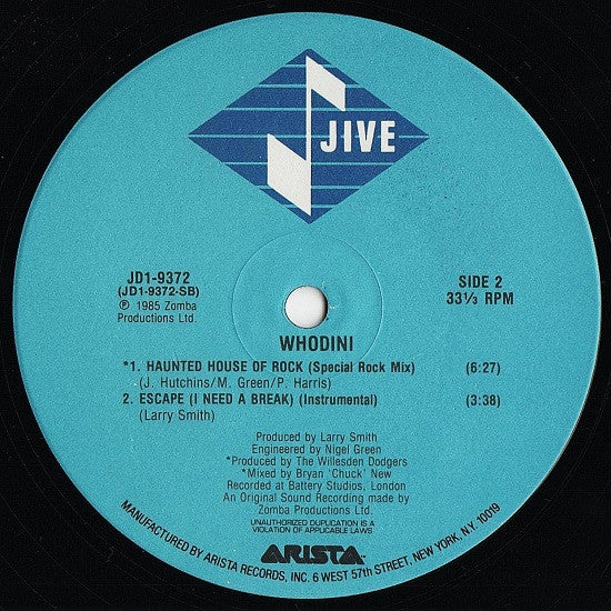 Whodini : Escape (I Need A Break) (12")