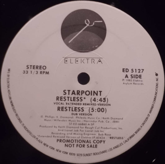 Starpoint : Restless (12", Promo)