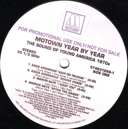 Various : Motown Year By Year - The Sound Of Young America 1970's (12", Comp, Promo)
