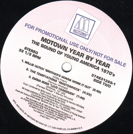 Various : Motown Year By Year - The Sound Of Young America 1970's (12", Comp, Promo)