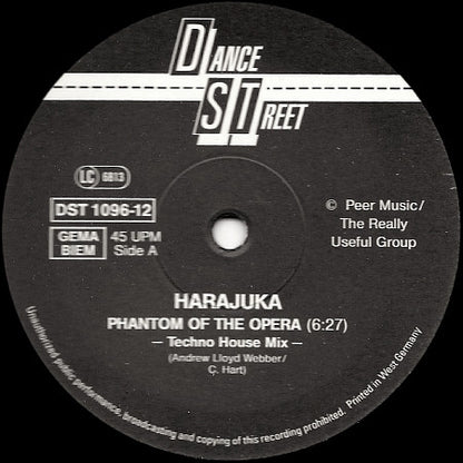 Harajuku : Phantom Of The Opera (Techno House Remixes) (12")