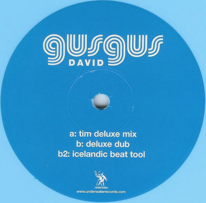 GusGus : David (Tim Deluxe Remix And Dub Versions) (12", Ltd, Promo, Sky)