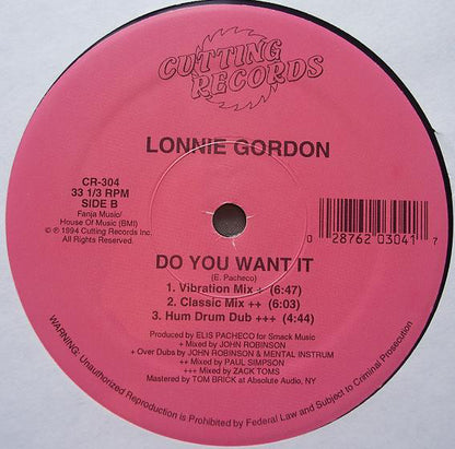 Lonnie Gordon : Do You Want It? (12")