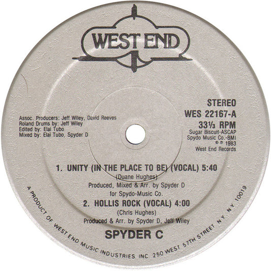 Spyder C : Unity (In The Place To Be) / Hollis Rock (12", Single)