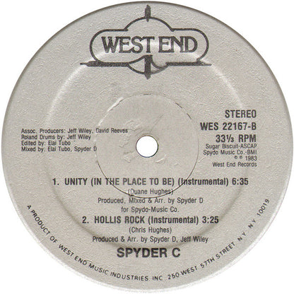 Spyder C : Unity (In The Place To Be) / Hollis Rock (12", Single)