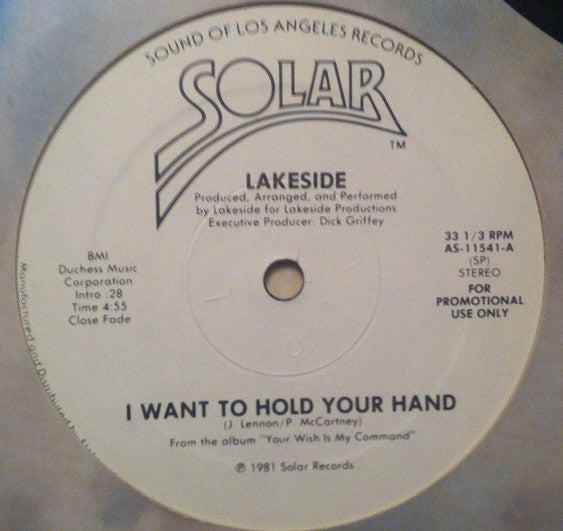 Lakeside : I Want To Hold Your Hand (12", Promo)