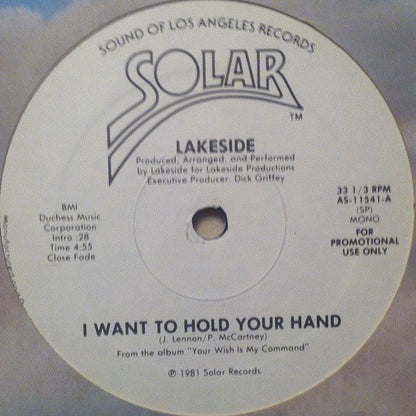 Lakeside : I Want To Hold Your Hand (12", Promo)