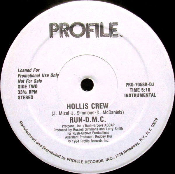 Run-D.M.C.* : Hollis Crew (12", Single, Promo)