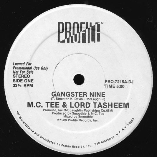M.C. Tee & Lord Tasheem* : Gangster Nine (12", Promo)