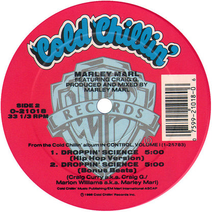 Marley Marl Featuring Craig G : Droppin' Science (12", Maxi, SRC)