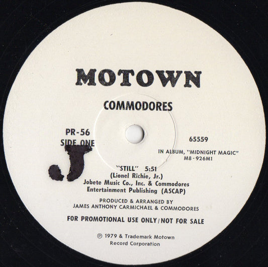Commodores : Still / Sail On (12", Promo)
