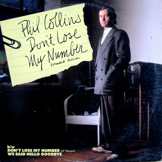 Phil Collins : Don't Lose My Number (Extended Version) (12", Single, All)