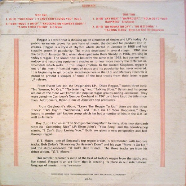 Various : A Mercury "In-Store Play Special..." Reggae (LP, Promo, Smplr)