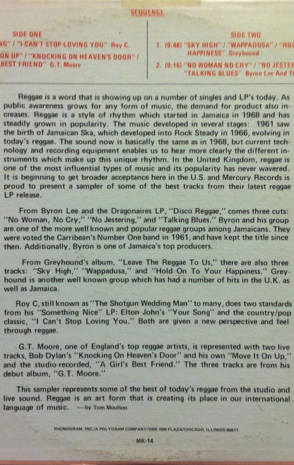 Various : A Mercury "In-Store Play Special..." Reggae (LP, Promo, Smplr)