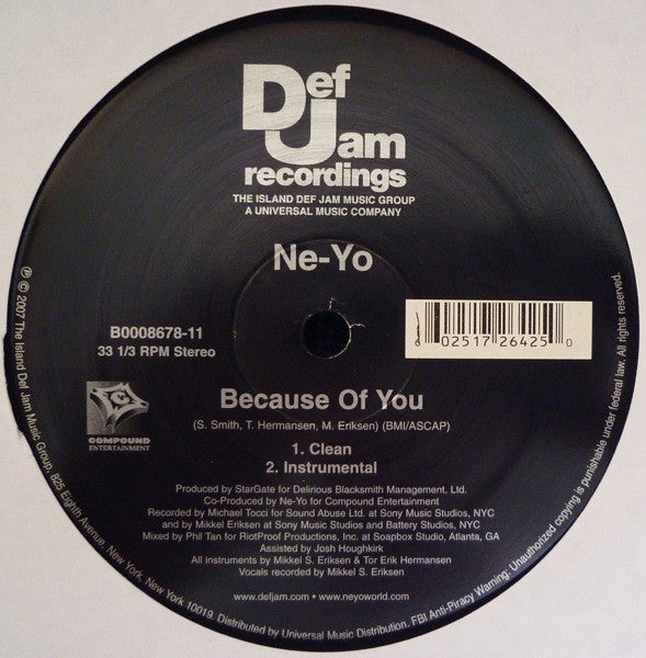 Ne-Yo : Because Of You (12")