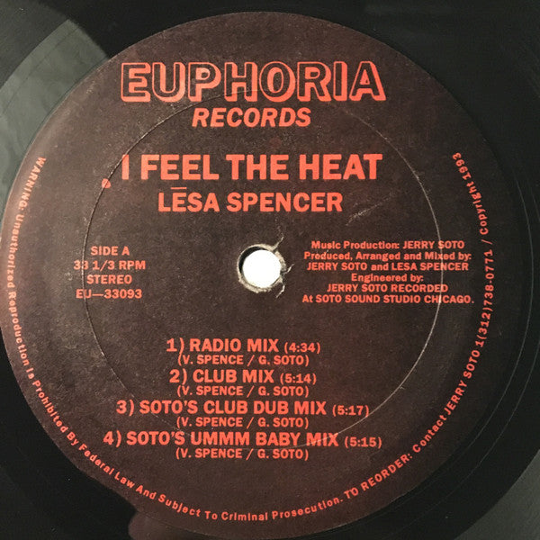 Lesa Spencer (Funky Diva) : I Feel The Heat (12")