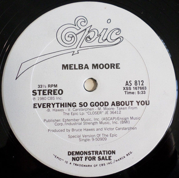 Melba Moore : Everything So Good About You (12", Promo)