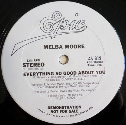 Melba Moore : Everything So Good About You (12", Promo)