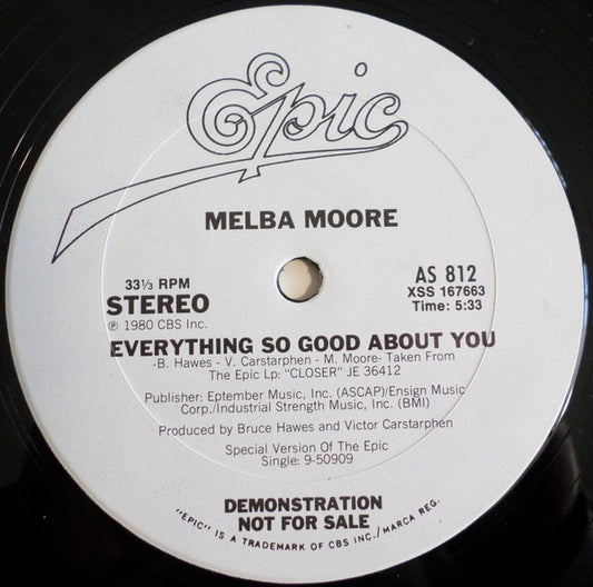 Melba Moore : Everything So Good About You (12", Promo)