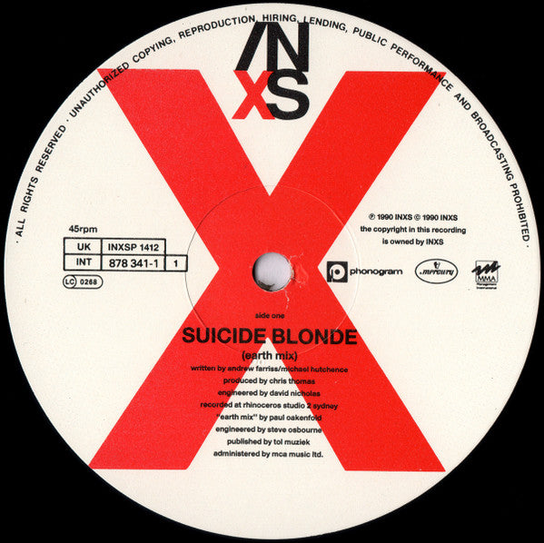 INXS : Suicide Blonde (12", Gat)