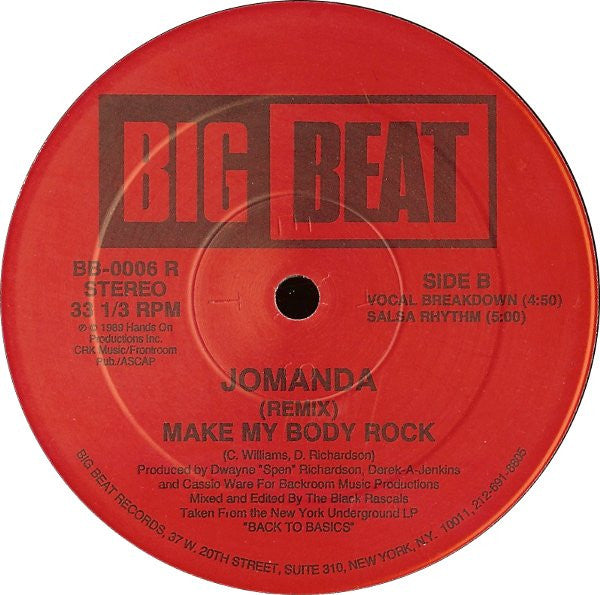 Jomanda : Make My Body Rock (Remix) (12")
