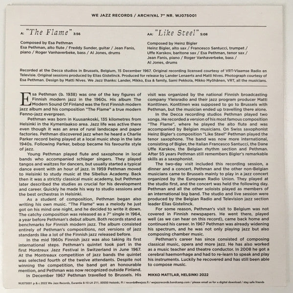 Esa Pethman : In Belgium 1967 (7", EP)