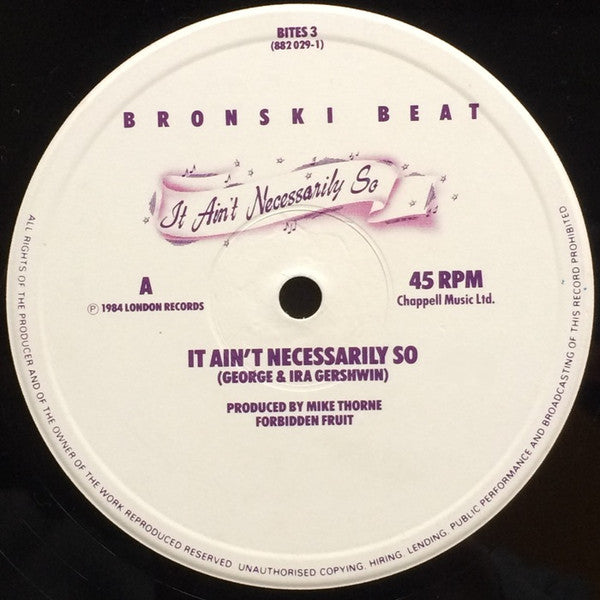 Bronski Beat : It Ain't Necessarily So (12")