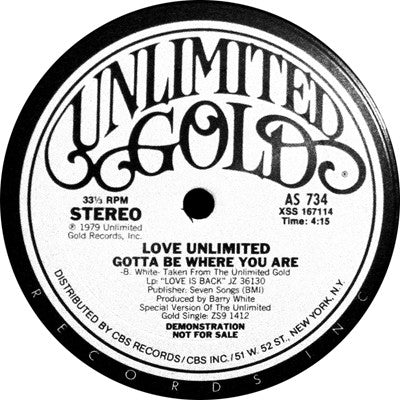 Love Unlimited : I'm So Glad That I'm A Woman / Gotta Be Where You Are (12", Promo)