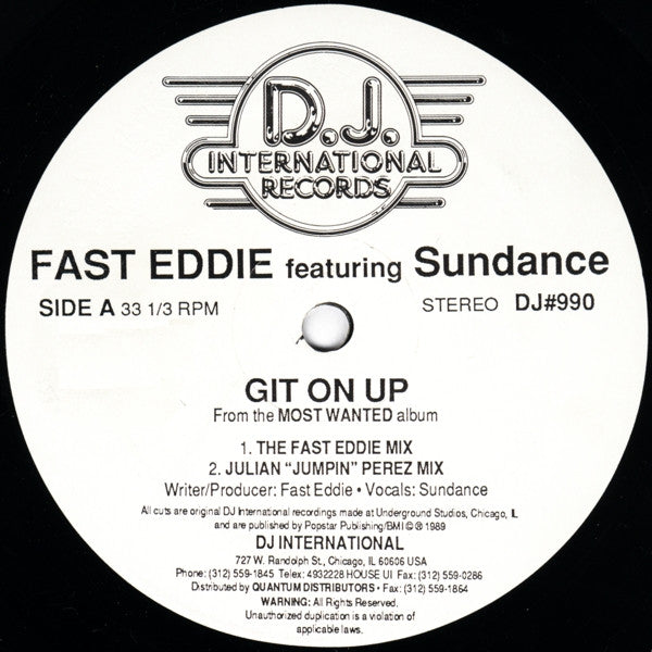 "Fast" Eddie Smith Featuring Sundance (2) : Git On Up (12")