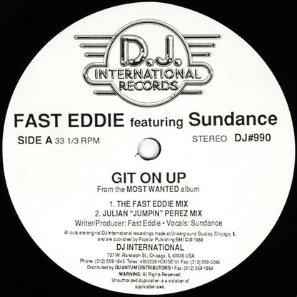 "Fast" Eddie Smith Featuring Sundance (2) : Git On Up (12")