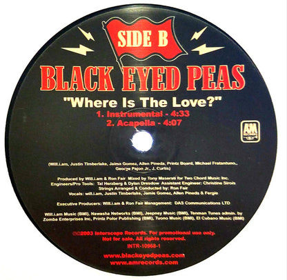 Black Eyed Peas : Where Is The Love? (12", Promo)